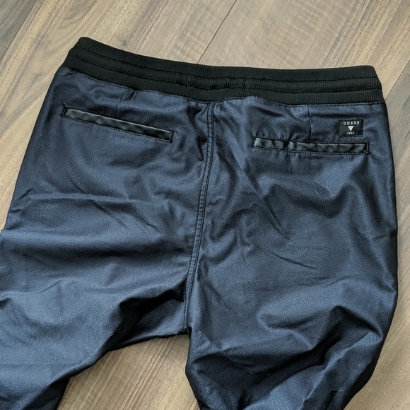 Men's GUESS Shiny Track Pants - Picture 3 of 4
